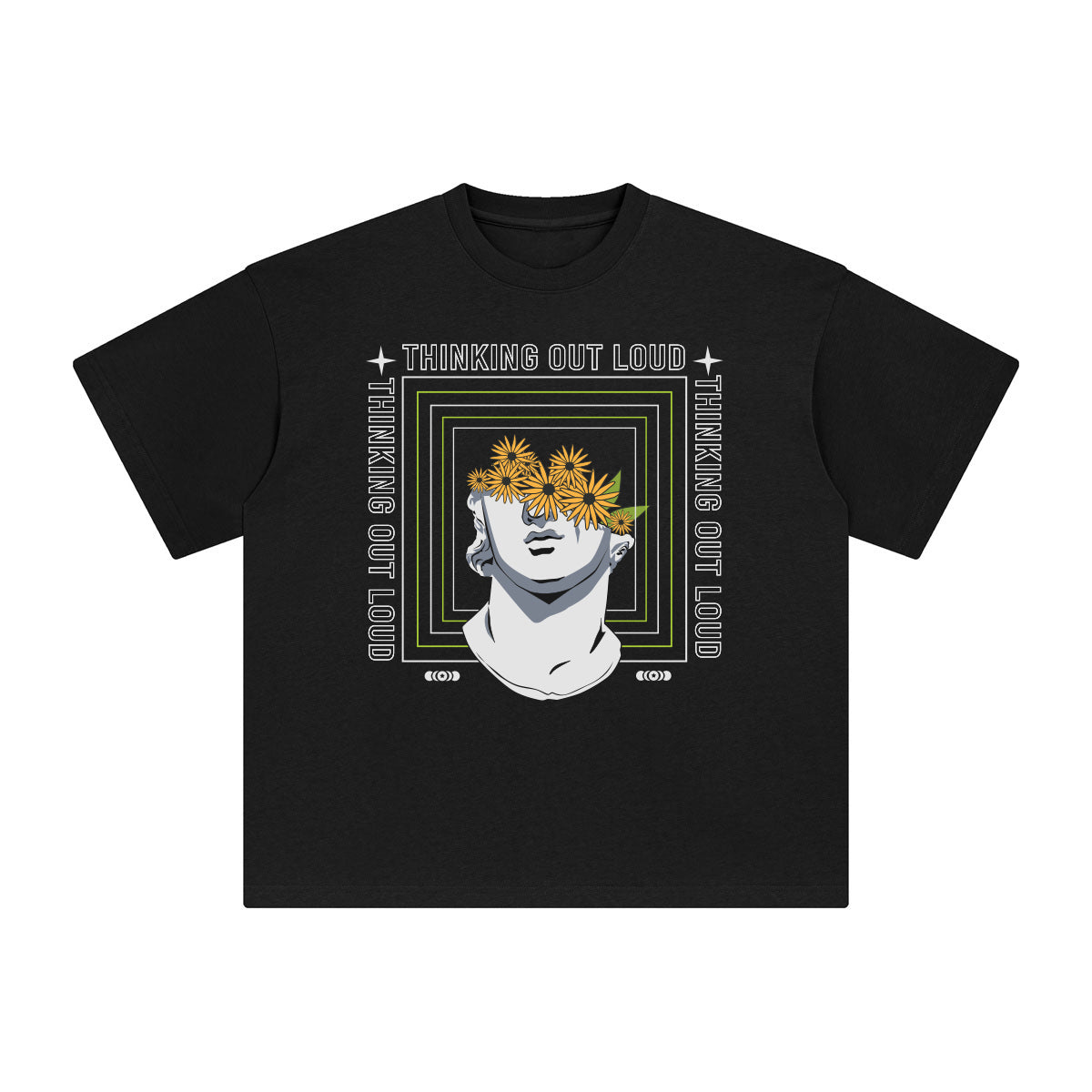 Thinking Out Loud Abstract Graphic Tee-INNBLAC Fashion Apparel