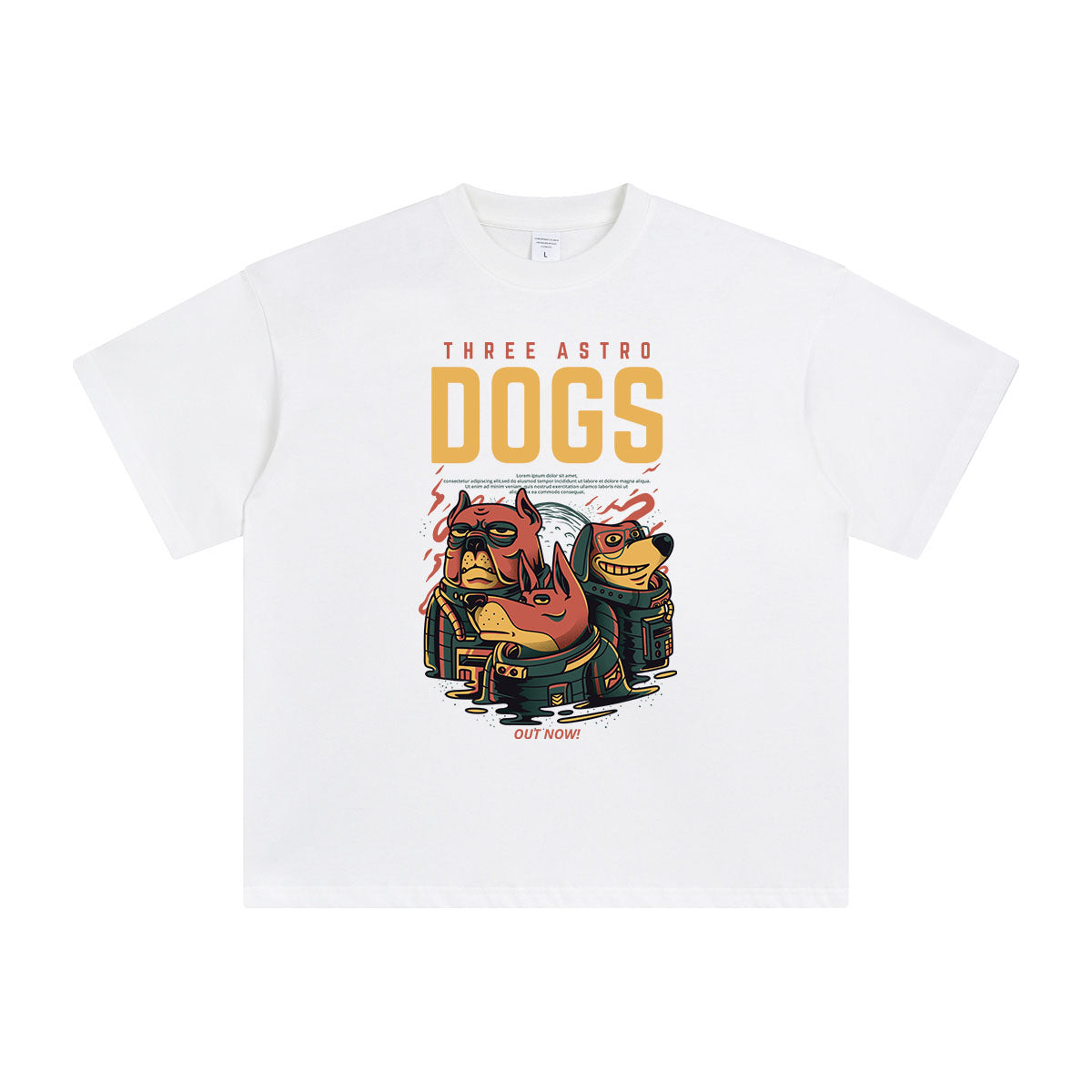 Three Astro Dogs Cartoon Graphic Tee-INNBLAC Fashion Apparel