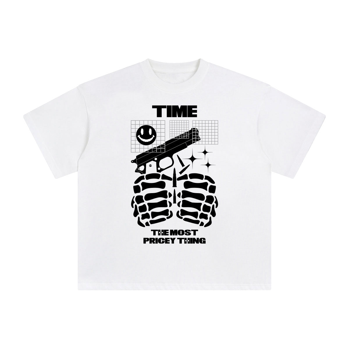Time the Most Pricey Thing Abstract Graphic Tee-INNBLAC Fashion Apparel