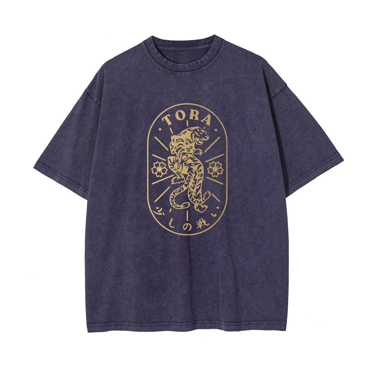 Tora Japanese Kanji Graphic Washed Tee-INNBLAC Fashion Apparel