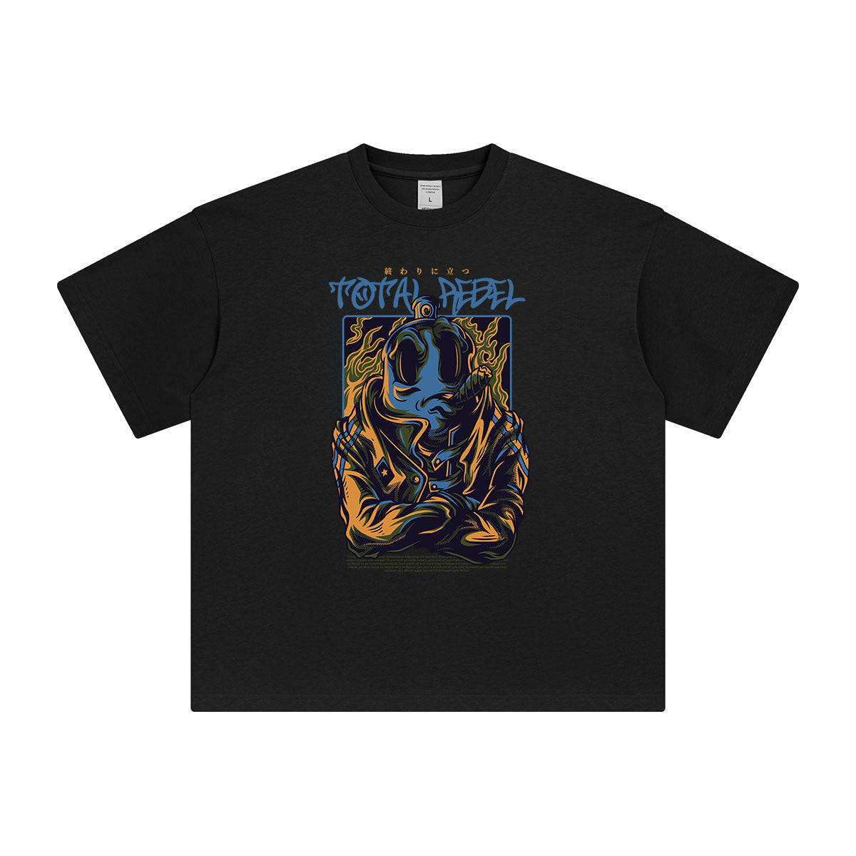 Total Rebel Japanese Kanji Graphic Tee-INNBLAC Fashion Apparel