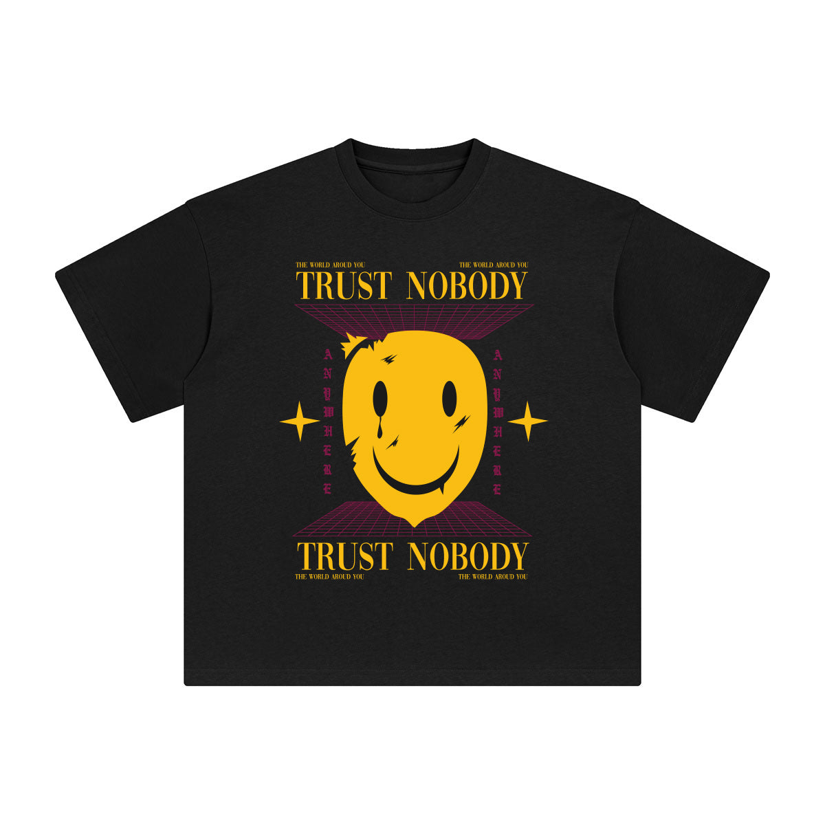 Trust Nobody Abstract Graphic Tee-INNBLAC Fashion Apparel