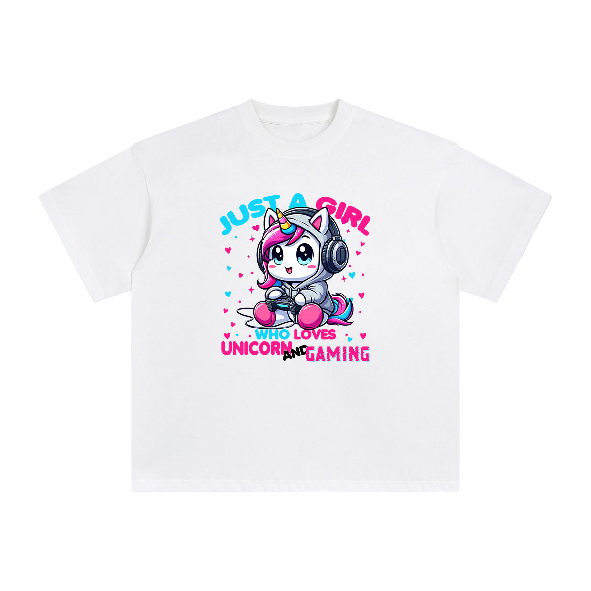 Unicorn And Gaming Anime Graphic Tee-INNBLAC Fashion Apparel