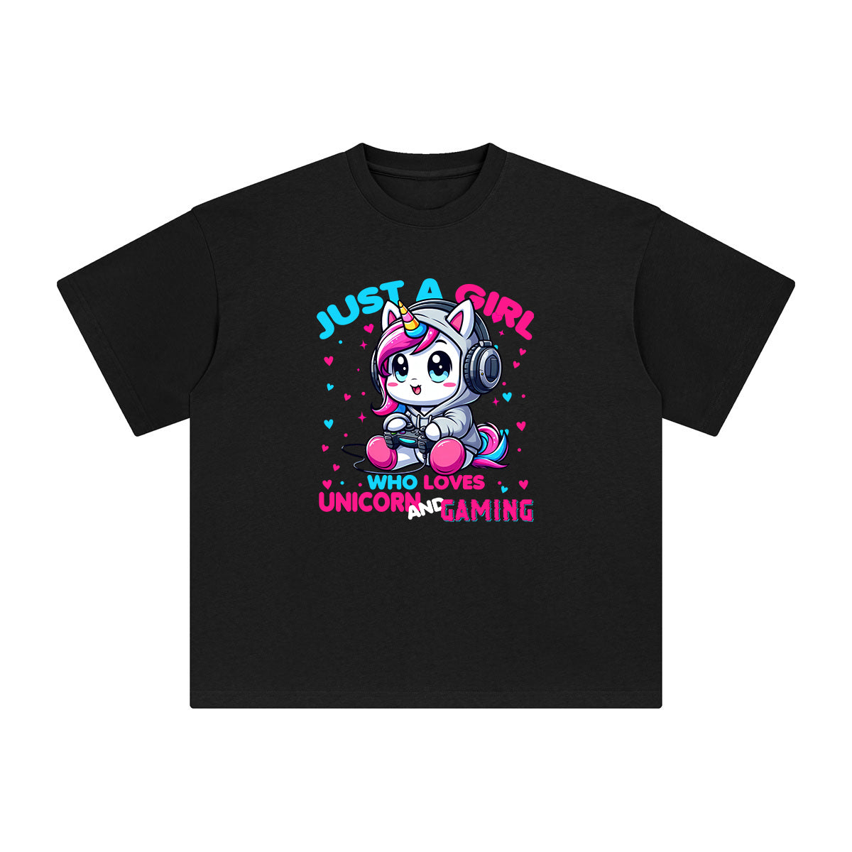 Unicorn And Gaming Anime Graphic Tee-INNBLAC Fashion Apparel