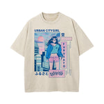 Urban City Girl Graphic Washed Tee-INNBLAC Fashion Apparel