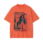 Urban City Girl Graphic Washed Tee-INNBLAC Fashion Apparel