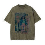 Urban City Girl Graphic Washed Tee-INNBLAC Fashion Apparel