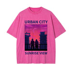 Urban City Sunrise View Graphic Tee-INNBLAC Fashion Apparel