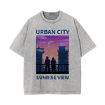 Urban City Sunrise View Graphic Tee-INNBLAC Fashion Apparel