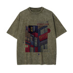 Urban Japanese City Graphic Washed Tee-INNBLAC Fashion Apparel