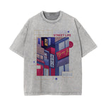 Urban Japanese City Graphic Washed Tee-INNBLAC Fashion Apparel