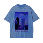 Urban Japanese City Sunset Graphic Tee-INNBLAC Fashion Apparel