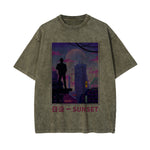 Urban Japanese City Sunset Graphic Tee-INNBLAC Fashion Apparel