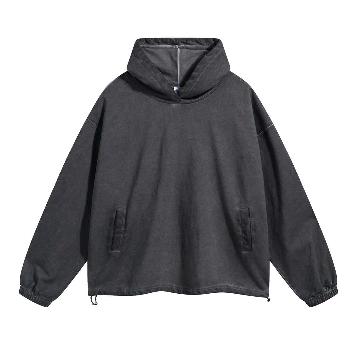 Vintage Spray Paint Elastic Hem Hoodie-INNBLAC Fashion Apparel