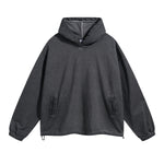 Vintage Spray Paint Elastic Hem Hoodie-INNBLAC Fashion Apparel