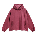 Vintage Spray Paint Elastic Hem Hoodie-INNBLAC Fashion Apparel
