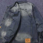 Vintage Wash Denim Trucker Jacket-INNBLAC Fashion Apparel