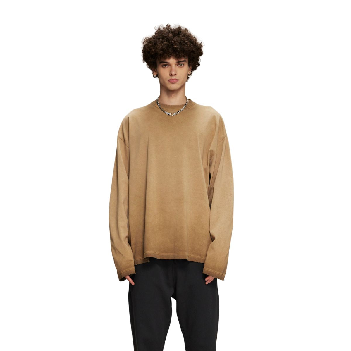 Vintage Wash Distressed Sweatshirt-INNBLAC Fashion Apparel