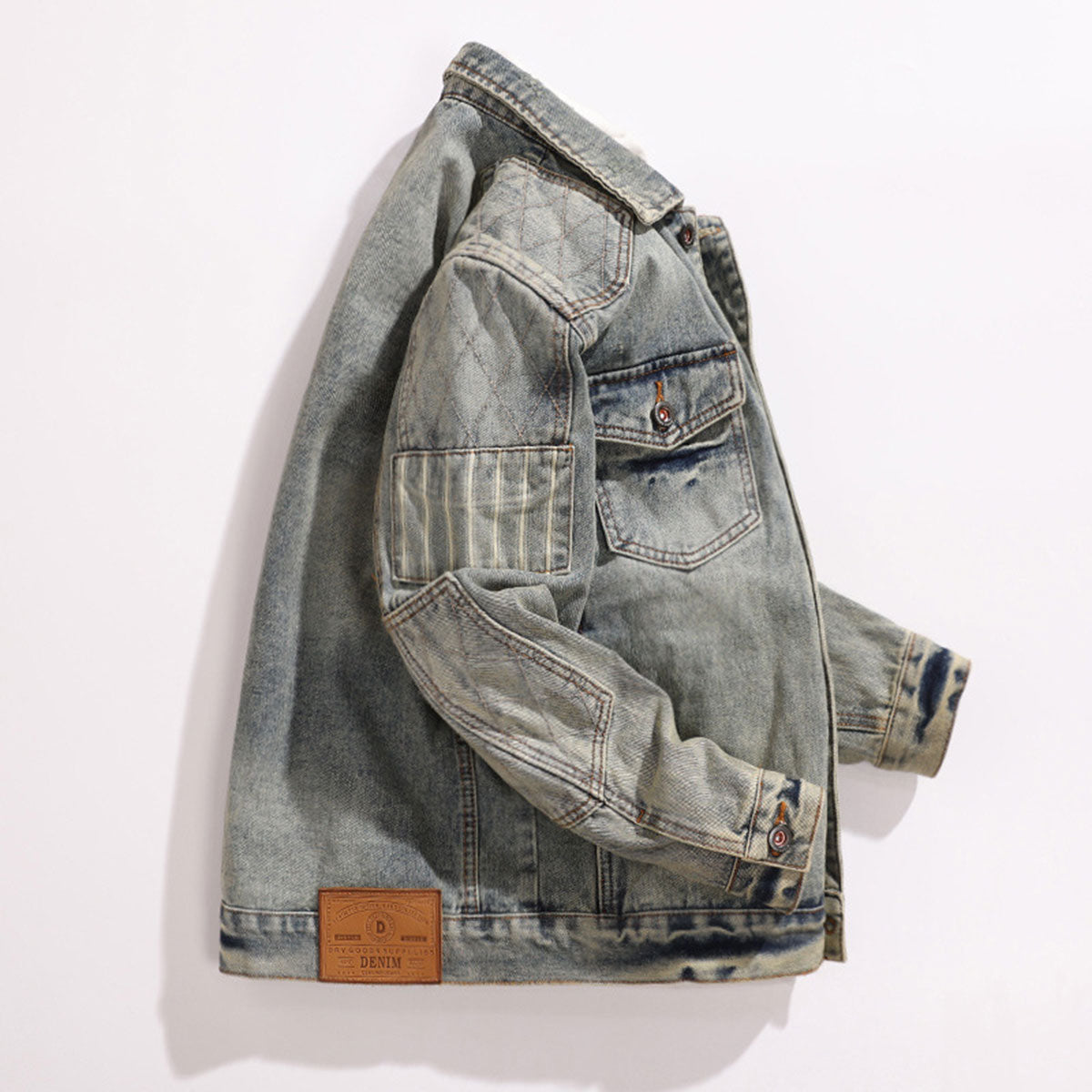 Selvedge Faded Denim Trucker Jacket-INNBLAC Fashion Apparel