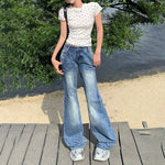 Vintage Washed Bootcut Jeans-INNBLAC Fashion Apparel