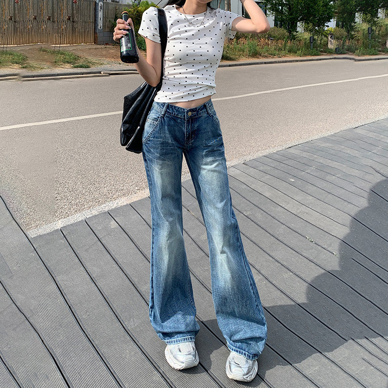 Vintage Washed Bootcut Jeans-INNBLAC Fashion Apparel