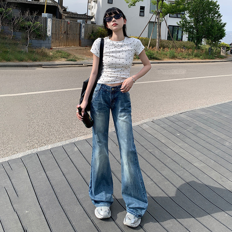 Vintage Washed Bootcut Jeans-INNBLAC Fashion Apparel