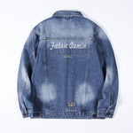 Vintage Washed Ripped Denim Jacket-INNBLAC Fashion Apparel