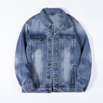 Vintage Washed Ripped Denim Jacket-INNBLAC Fashion Apparel