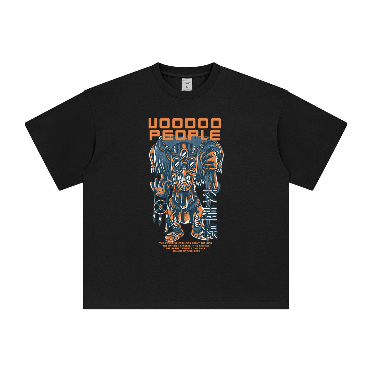 Voodoo People Chinese Characters Graphic Tee-INNBLAC Fashion Apparel