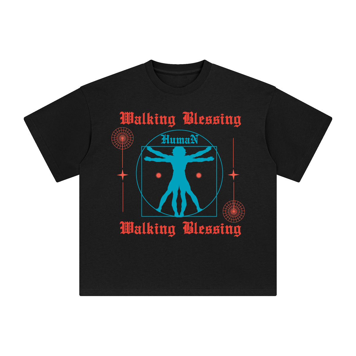 Walking Blessing Abstract Graphic Tee-INNBLAC Fashion Apparel