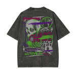 Washed Aesthetic Skull Graphic Tee-INNBLAC Fashion Apparel
