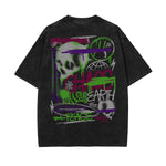 Washed Aesthetic Skull Graphic Tee-INNBLAC Fashion Apparel