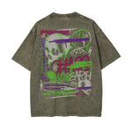 Washed Aesthetic Skull Graphic Tee-INNBLAC Fashion Apparel