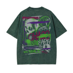 Washed Aesthetic Skull Graphic Tee-INNBLAC Fashion Apparel