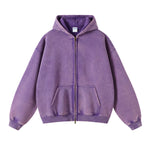 Women's Washed Double Slider Zip Hoodie-INNBLAC Fashion Apparel