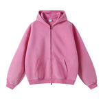 Women's Washed Double Slider Zip Hoodie-INNBLAC Fashion Apparel