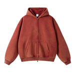 Women's Washed Double Slider Zip Hoodie-INNBLAC Fashion Apparel