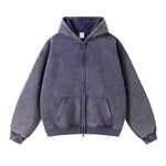 Women's Washed Double Slider Zip Hoodie-INNBLAC Fashion Apparel