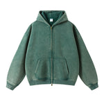 Women's Washed Double Slider Zip Hoodie-INNBLAC Fashion Apparel