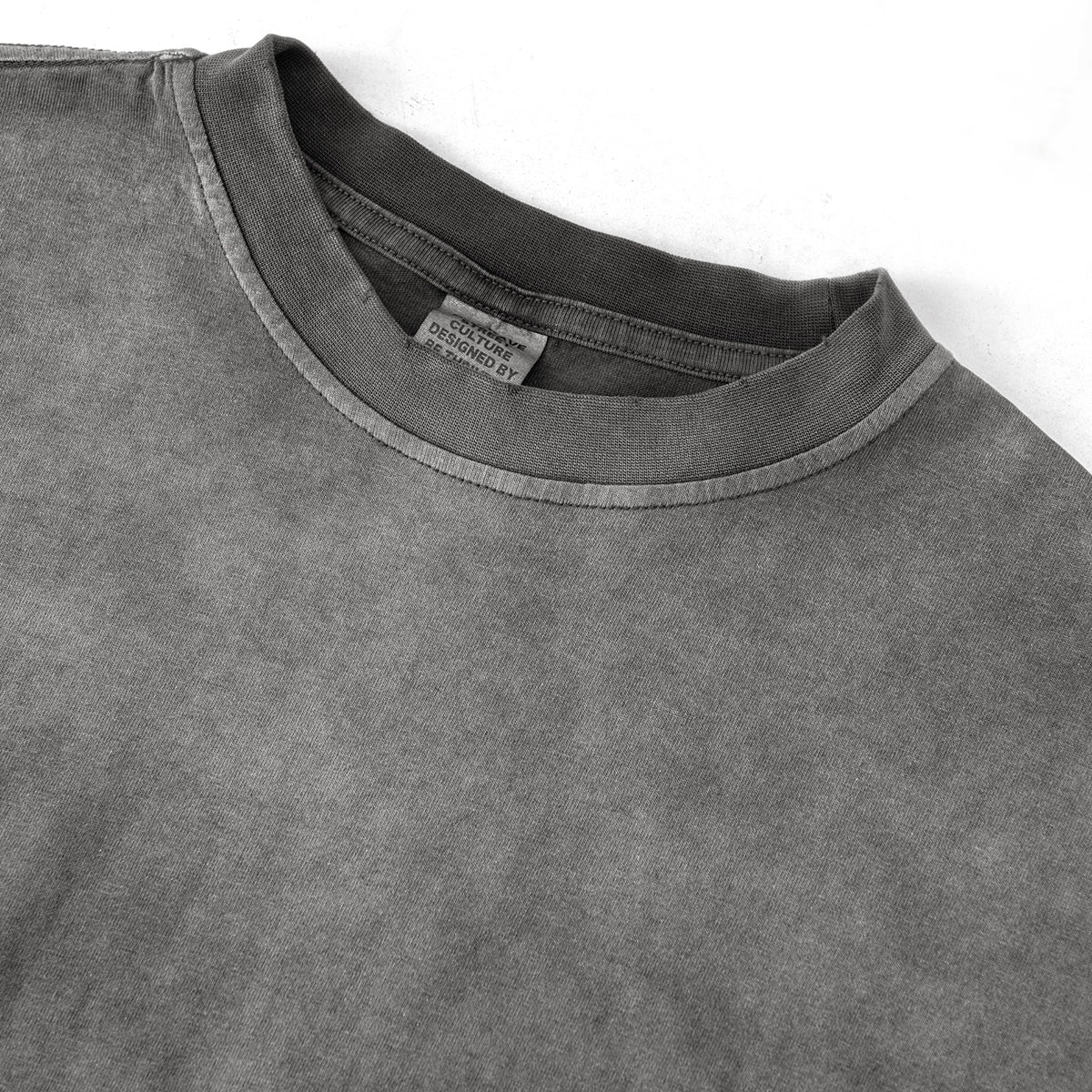 Acid Washed Faded Long Sleeve T Shirt-INNBLAC Fashion Apparel