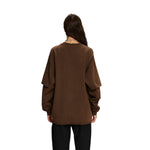 Women's Distressed Hem Mock Two Piece Sweatshirt-INNBLAC Fashion Apparel