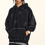 Brush Graffiti Paint Flatlock Stitching Hoodie-INNBLAC Fashion Apparel