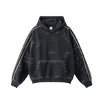 Brush Graffiti Paint Flatlock Stitching Hoodie-INNBLAC Fashion Apparel