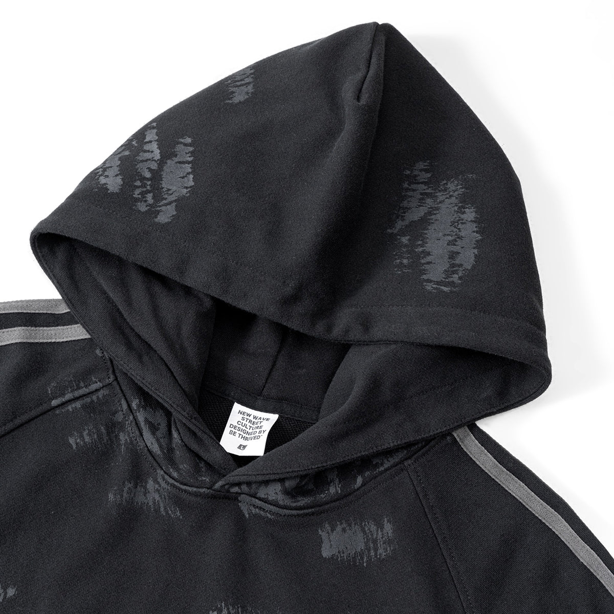 Brush Graffiti Paint Flatlock Stitching Hoodie-INNBLAC Fashion Apparel