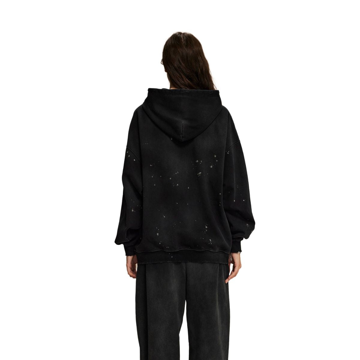 Women's Acid Wash Faded Ripped Hoodie-INNBLAC Fashion Apparel