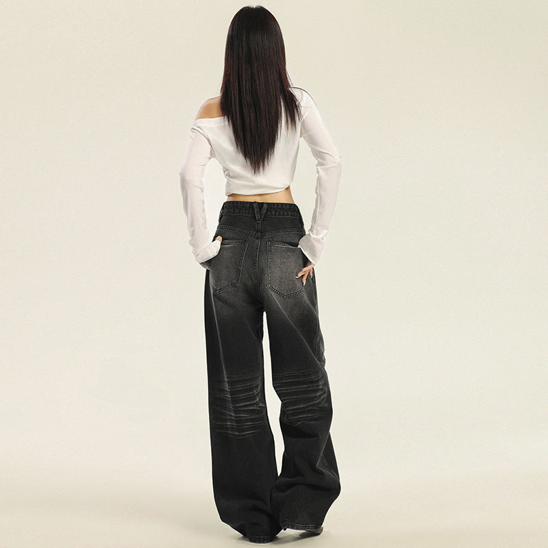 Whiskers Distressed Straight Leg Jeans-INNBLAC Fashion Apparel