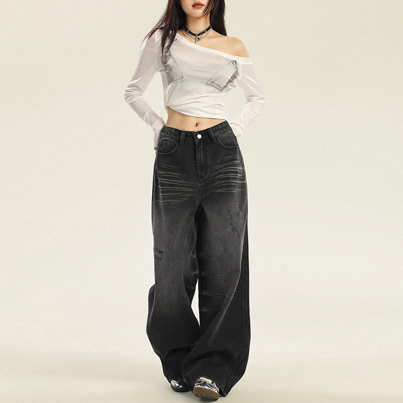 Whiskers Distressed Straight Leg Jeans-INNBLAC Fashion Apparel