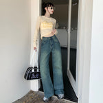 Whiskers Straight Leg Jeans-INNBLAC Fashion Apparel