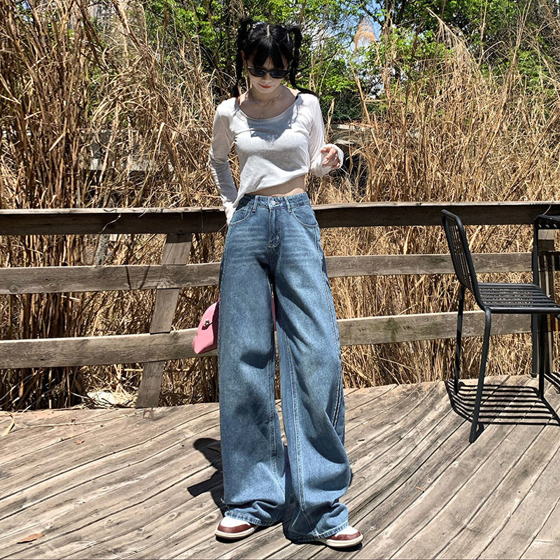 Whiskers Straight Leg Jeans-INNBLAC Fashion Apparel
