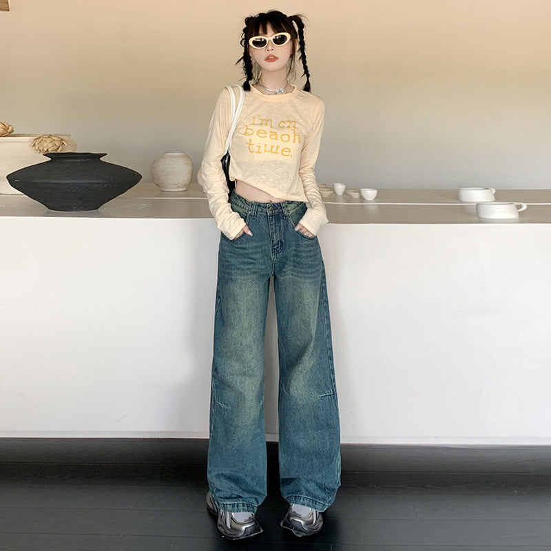 Whiskers Straight Leg Jeans-INNBLAC Fashion Apparel